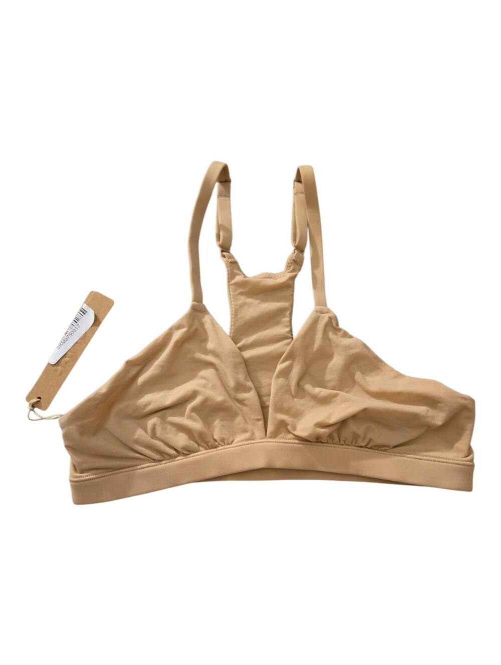 NWT SKIMS Fits Everybody Racerback Plunge Bralette Nude Clay Small